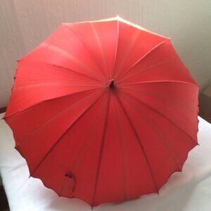 30's or 40's parasol, red, not perfect
